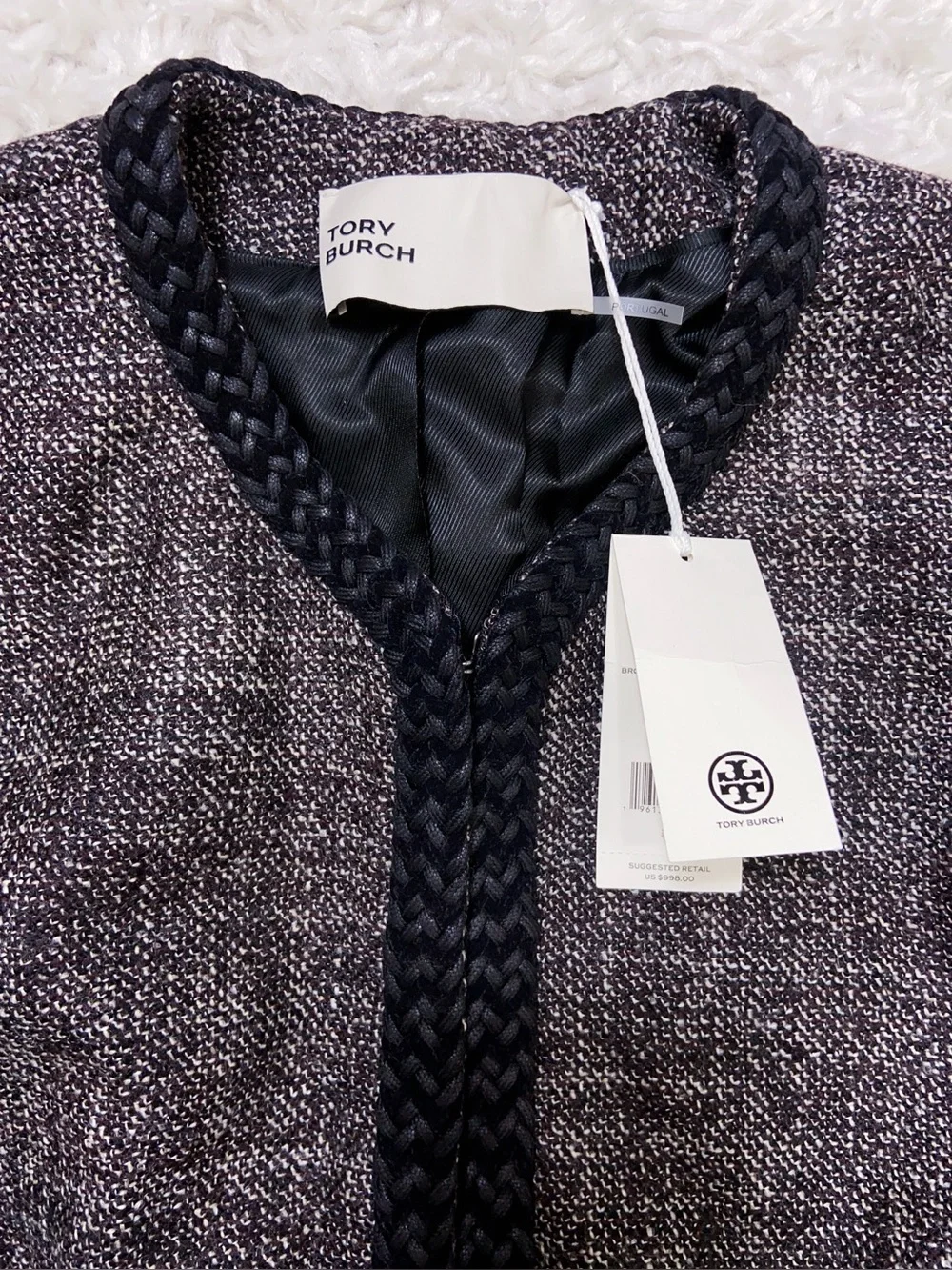 NWT $998 Tory Burch Tailored Wool Tweed Jacket